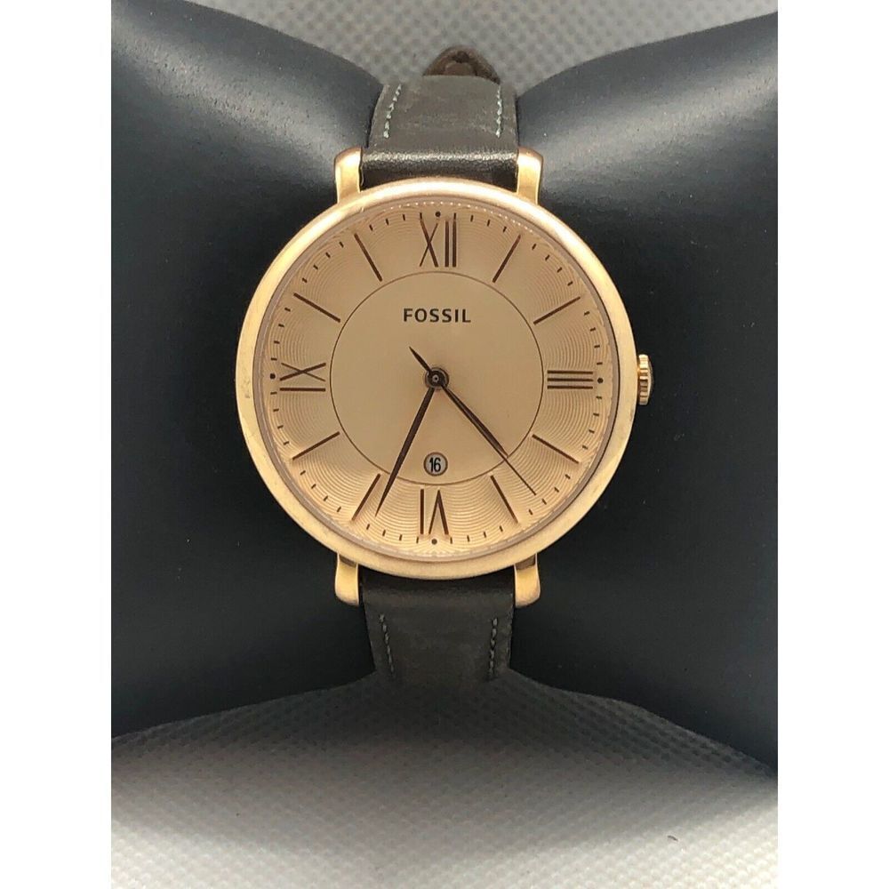 Fossil ES3707 Jacqueline Women Leather Analog Rose Dial Quartz Wrist Watch XR65
